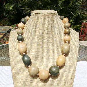 Boho Necklace Festival Tribal Wood Statement NWT
